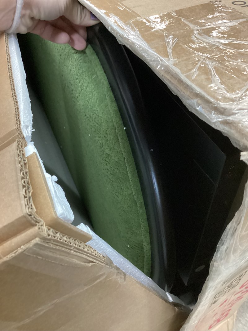 Condition photo showing As Is for Merax Queen Size Bed Frame with Platform,Solid Wood Bed with Headboard,No Box Spring Needed,Black+Green INCOMPLETE SET box 1 of 2 only 