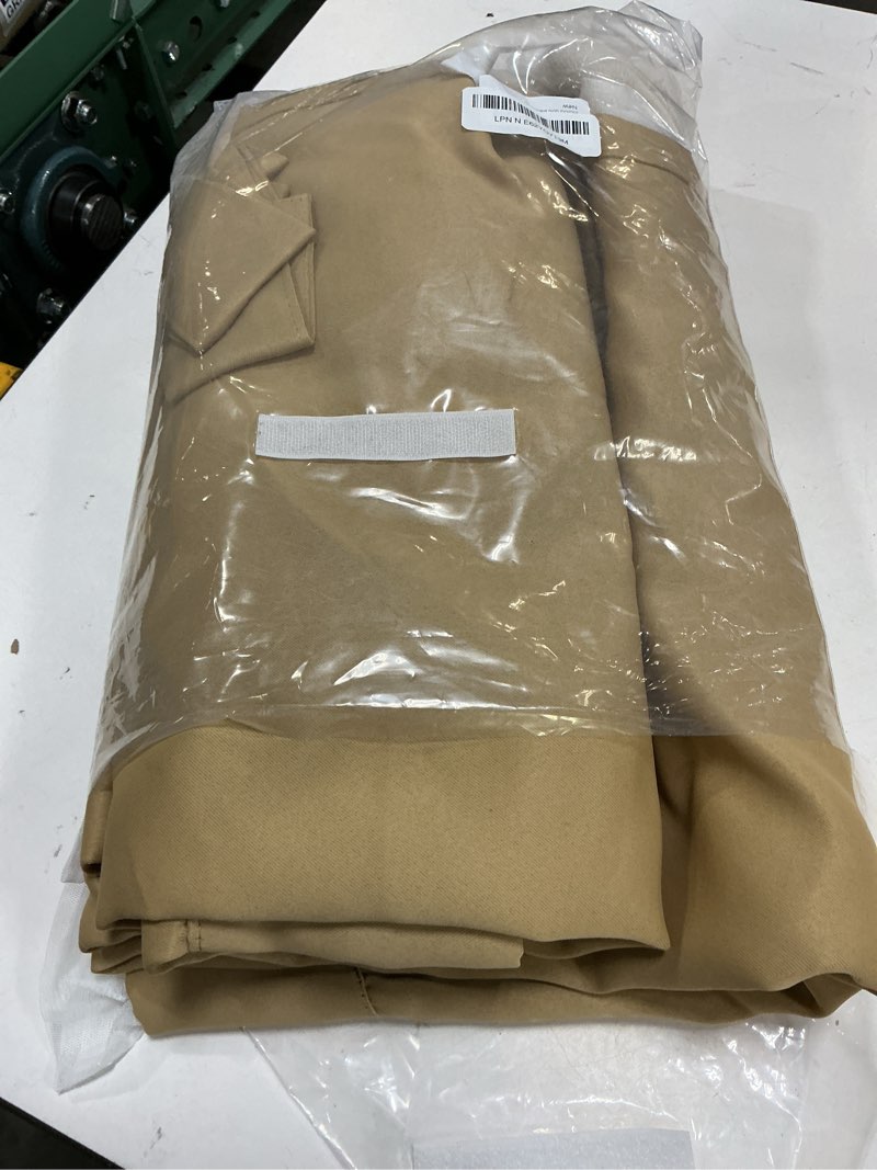 Condition photo showing Good Condition for inlinas gold blackout curtains with sheer overlay - grommet top thermal and noise reduction panels for bedroom and living room light blocking and energy saving, 52 x 84 inches, set of 2 gold 52"w x 84"l (pack of 2)