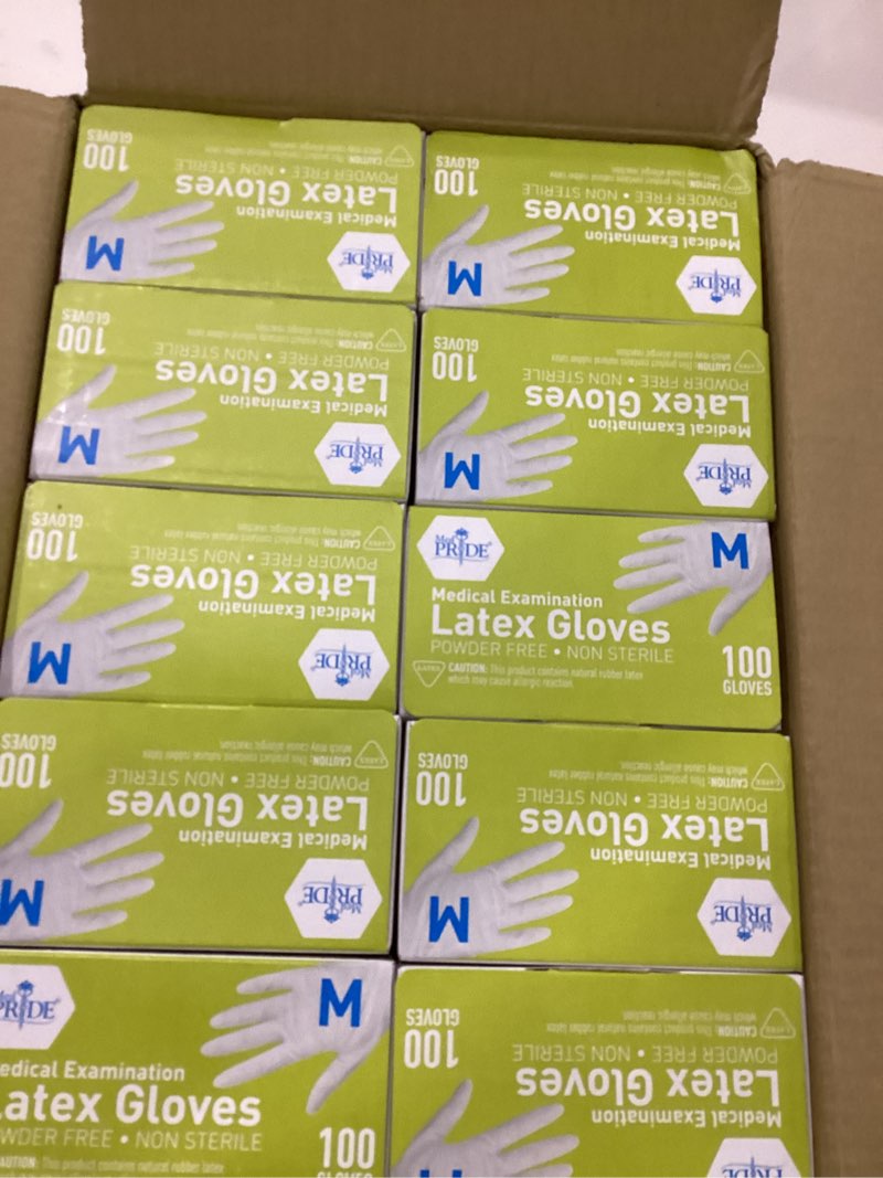 Condition photo showing New/Like New for MedPride Powder-Free Latex Exam Gloves, Medium, Case/1000 (10 Boxes of 100)