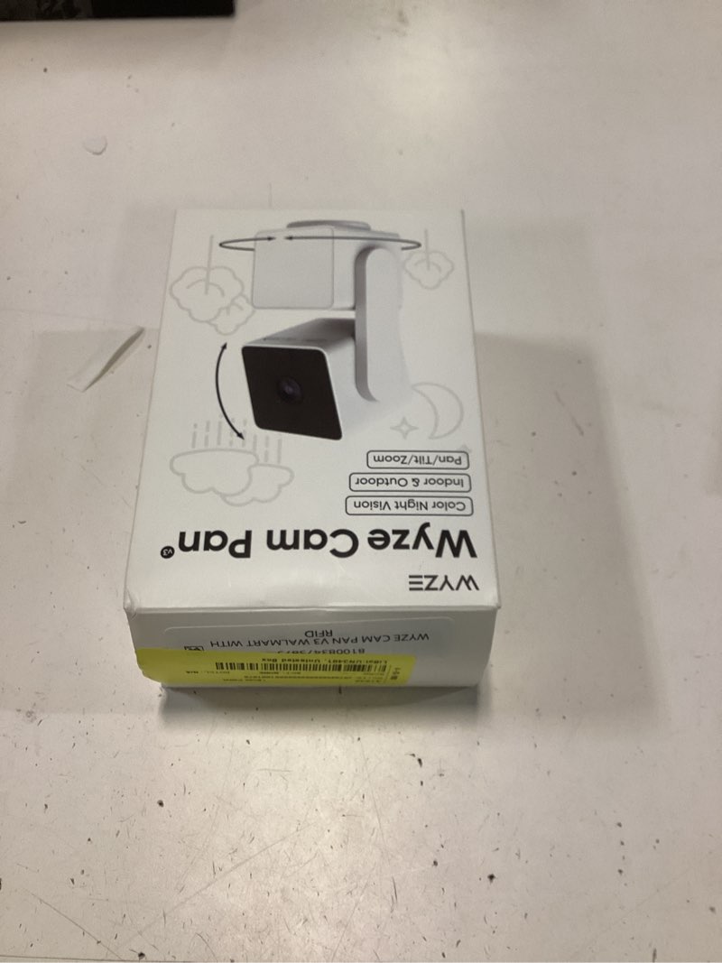 Condition photo showing New/Like New for wyze cam pan v3, indoor/outdoor ip65-rated 1080p pan/tilt/zoom wi-fi smart home security camera with color night vision, 2-way audio, compatible with alexa & google assistant, free expert setup
