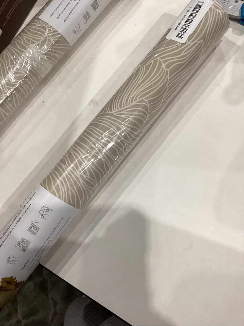 heroad peel and stick wallpaper boho brown contact paper 17.3"x393" striped wall paper modern remova