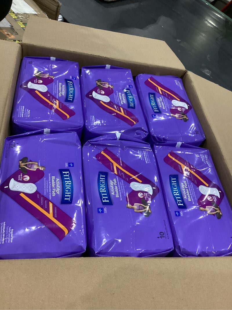 Condition photo showing New/Like New for FitRight Incontinence Bladder Control Pads, Ultimate Absorbency, 5.5" x 15.75", 10 Count (Pack of 12)