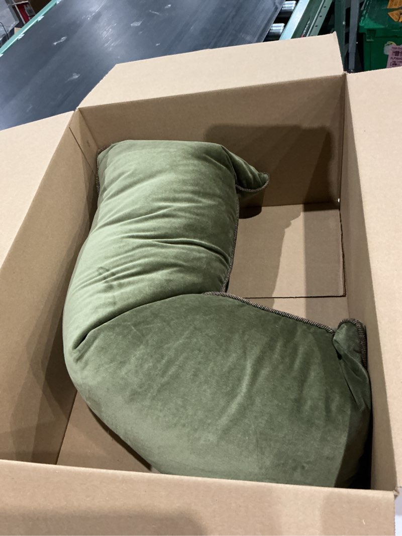 Condition photo showing Good Condition for loloi chris loves julia liza collection pcj0020 dark green 13'' x 35'' cover w/down pillow 13'' x 35'' cover w/down dark green