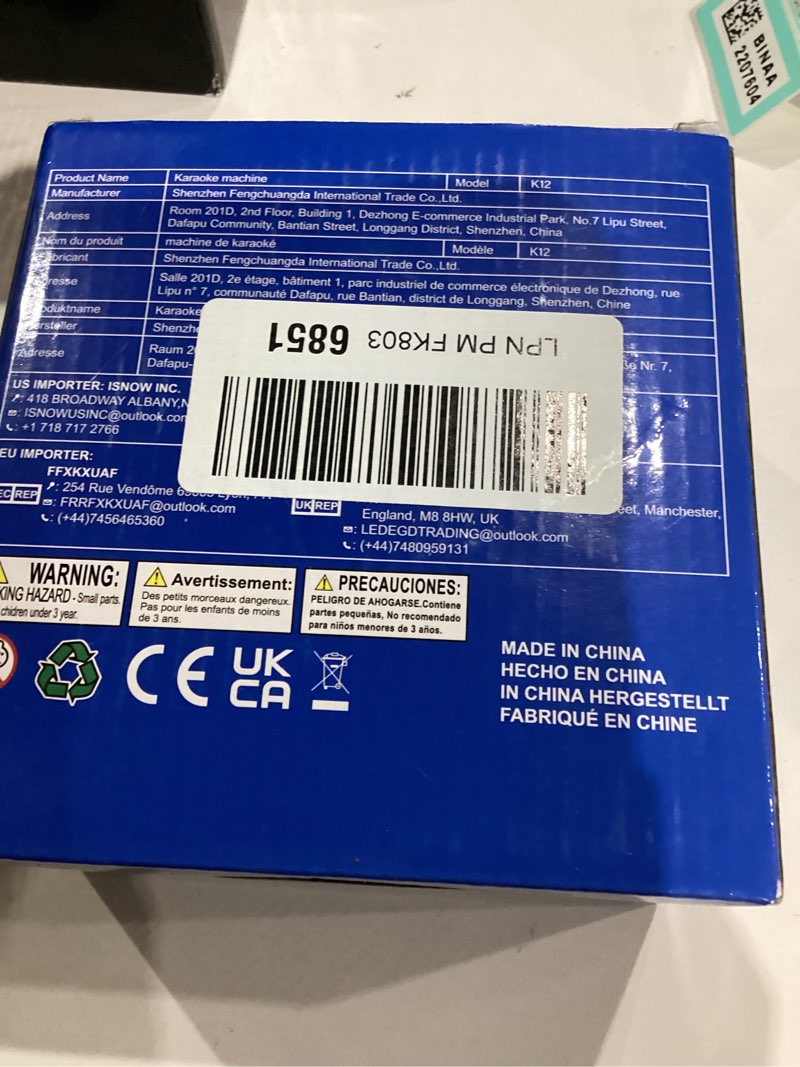 Condition photo showing New/Like New for LED Karaoke Machine Toy: Mini Microphone for Kids 4 5 6 7 8 9 10 Year Old Boys Girls Toys Christmas Birthday Gifts Bluetooth Speaker with 2 Wireless Mics for Adult Boy Girl Ages 3-12 Stocking Stuffers Red