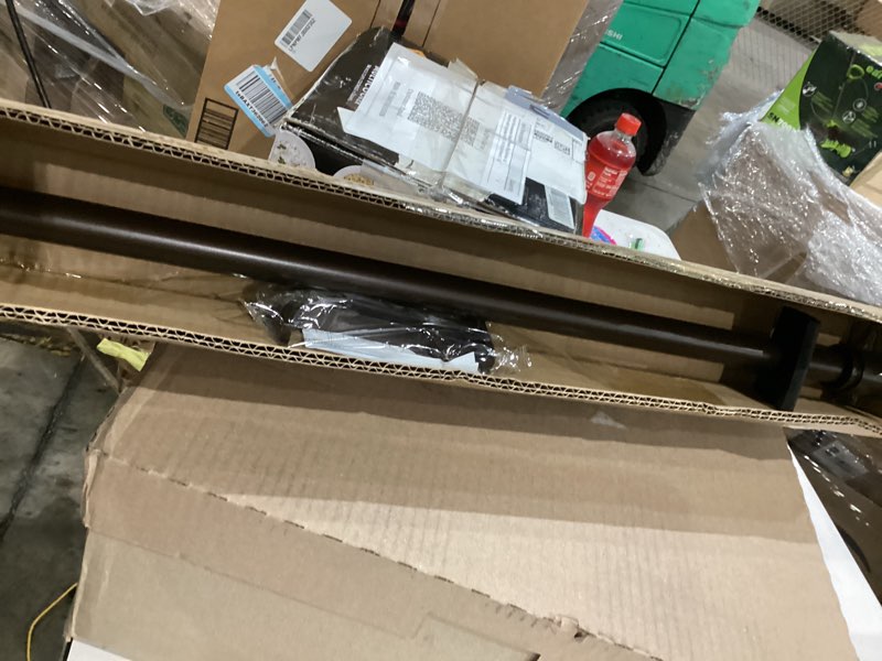 Condition photo showing As Is for Curtain Rods for Windows 28 to 48 Inches - Aluminium Finials and Brackets - 1 Inch Diameter Decorative Window Rods - Adjustable Heavy Duty Curtain Rod - Brushed Nickel Finish Brushed Nickel 28-48"