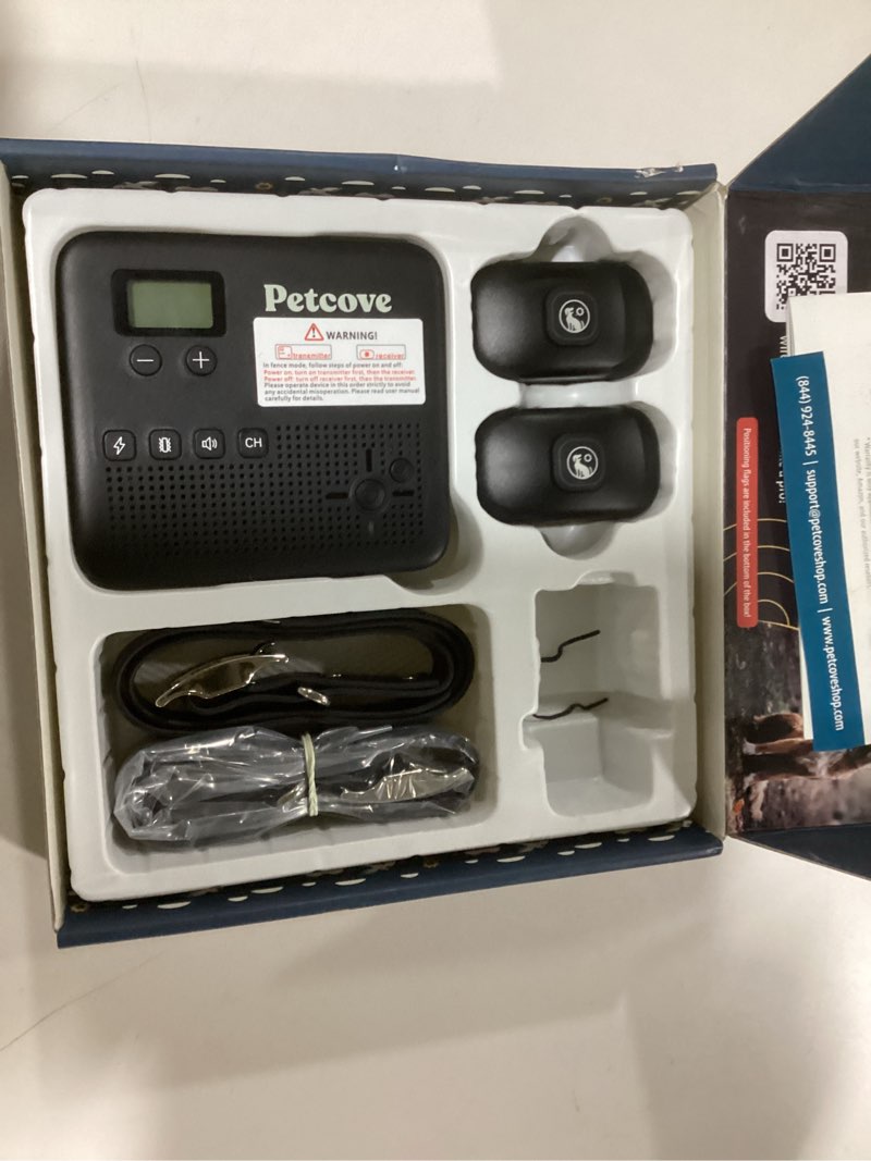 Condition photo showing As Is for Wireless Dog Training Collar 2-in-1 | 500 ft Adjustable Boundary | Beep/Vibrate/Static 1–9 Levels | IPX7 Waterproof Receiver | Rechargeable | 10 Flags for Medium & Large Dogs | 15–77 lb