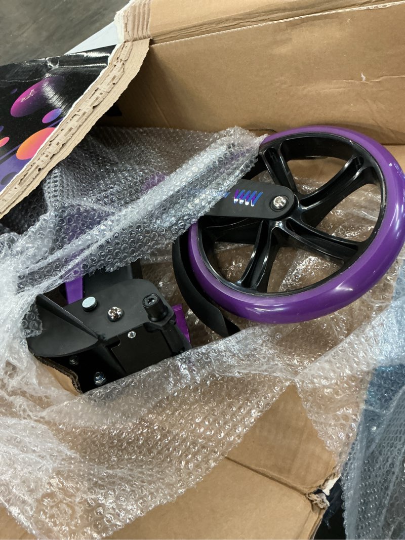 Condition photo showing Good Condition for skidee adult & teen scooter adjustable height, folding, large wheels, lightweight, durable, anti-shock suspension, up to 220 lbs deep space