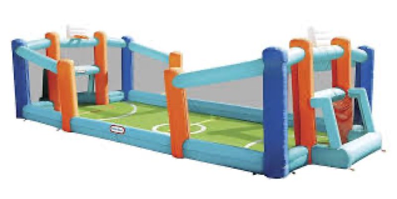 657924C3  huge backyard soccer basketball court little tikes 