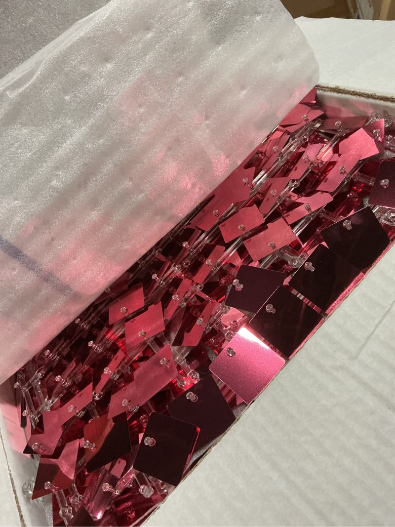 Condition photo showing Good Condition for cokaobe pink shimmer wall backdrop, 24pcs square sequin shimmer backdrop panel, photo backdrops for birthday, anniversary, wedding, graduation & bachelorette party decoration pink 24pcs (6x4ft)