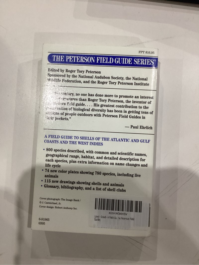 Condition photo showing As Is for A Field Guide to Shells: Atlantic and Gulf Coasts and the West Indies (The Peterson Field Guide)