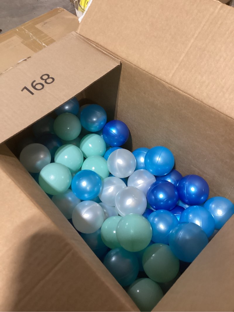 Condition photo showing Good Condition for STARBOLO Ball Pit Balls for Ball Pits - 200 Pcs Blue Star and Round Balls Crush Proof Plastic Children's Toy Balls Stars for Birthday Party Pool Indoor Outdoor 3 Blue+White 200 balls