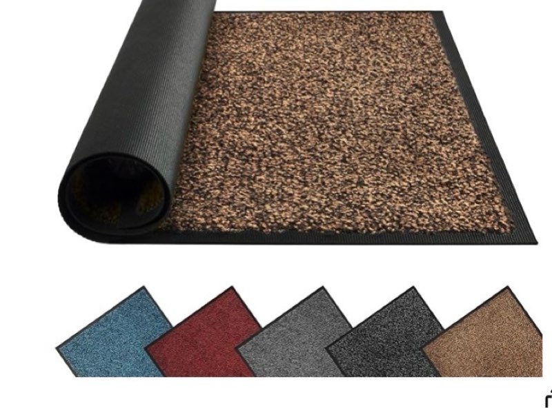 Mibao Dirt Trapper Door Mat for Indoor&Outdoor, 24" x 36", Anthracite Black, Washable Barrier Door Mat, Heavy Duty Non-Slip Entrance Rug Shoes Scraper, Super Absorbent Front Door Mat Carpet