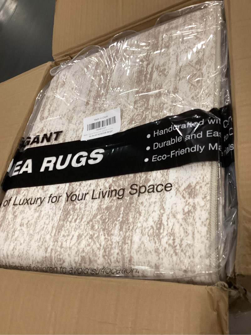 Condition photo showing New/Like New for Washable Area Rug 8x10, Large Soft Rugs for Living Room Vintage Beige Carpet 8x10 Area Rugs for Bedroom Dining Room Non-Slip Stain Resistant Under Table Rug Beige 8' x 10' (Rectangular)