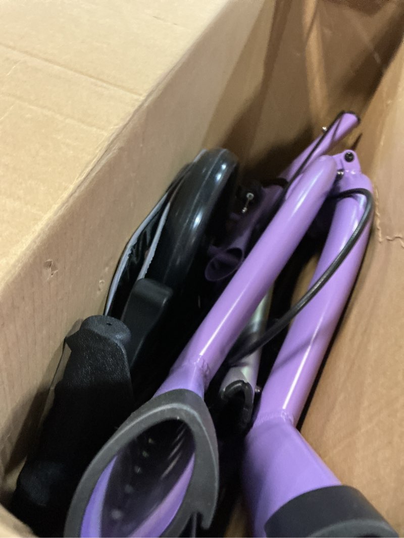 Condition photo showing As Is for 3 Wheel Walkers for Seniors, Lightweight Foldable Aluminum Rollator Walker, Height Adjustable Three Wheel Walker, Purple