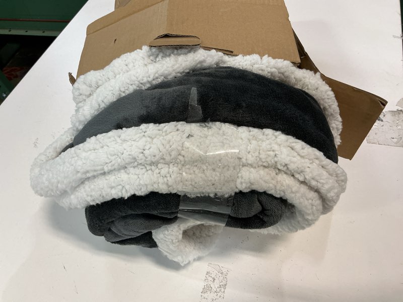 Condition photo showing As Is for Electric Heated Blanket Full Size 72"x84", Soft Flannel with Overheat Protection, 6 Adjustable Heat Settings & 10-Hour Auto-Off Timer, Fast Heating for Winter Comfort, Dark Gray 02-dark Gray Full 72"x84"
