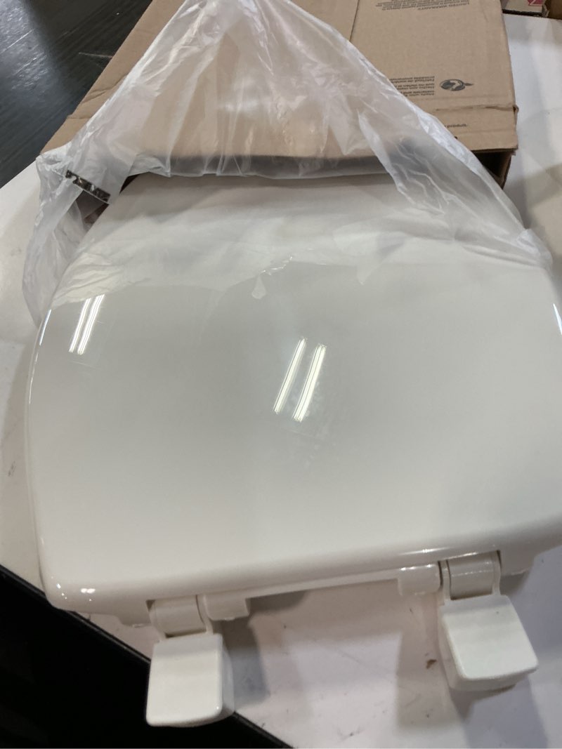 Condition photo showing Good Condition for bemis 7300slec slow close toilet seat, easy clean hinges and durable plastic seat, elongated, biscuit
