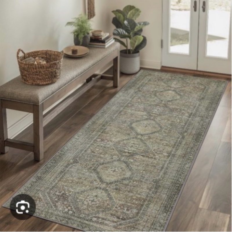 GENIMO 2x8 Non Slip Hallway Runner Rug, Machine Washable, Thin & Low Pile Lightweight for Kitchen, L