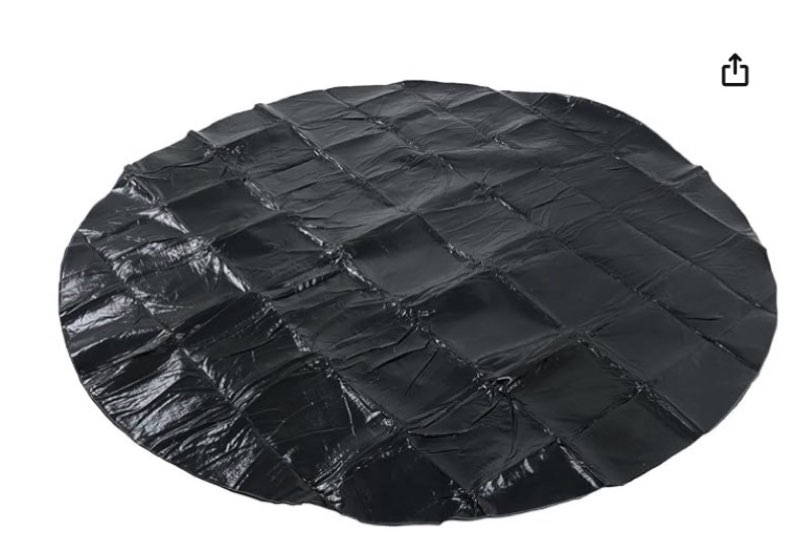 100 in dia round hot tub mat, inflatable pad outdoor indoor, water-absorbent anti-slip portable spa 