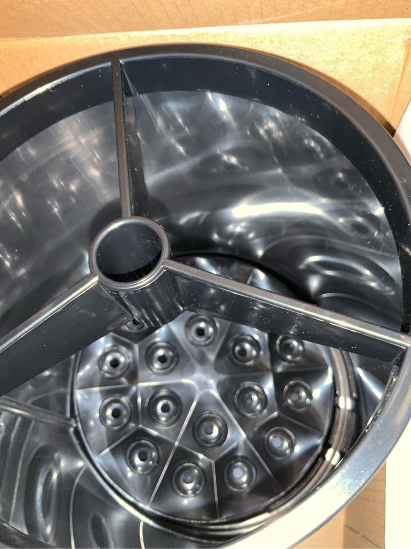 Condition photo showing item condition for extra large kitchen utensil holder, 360° rotating stainless steel cooking utensil holder for countertop, 3 compartment flatware organizer & cooking caddy with removable base?silvery? silvery large