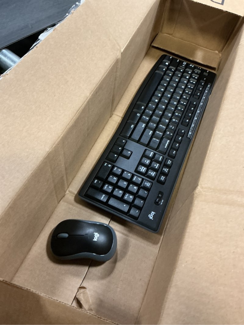 Condition photo showing As Is for Logitech MK270 Wireless Keyboard and Mouse Combo for Windows, 2.4 GHz, 8 Multimedia Keys, PC, Laptop, Wireless Keyboard Compact Mouse Combo - Black Black 1 Pack Combo