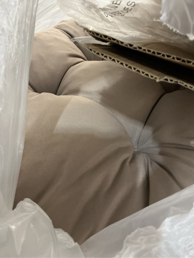 Condition photo showing Good Condition for outdoor chair cushions set of 2, 22x22x4 inch seat pads with ties for patio wicker chairs garden dining chair, indoor outside use, fade-resistant & waterproof, beige beige 22x22x4"
