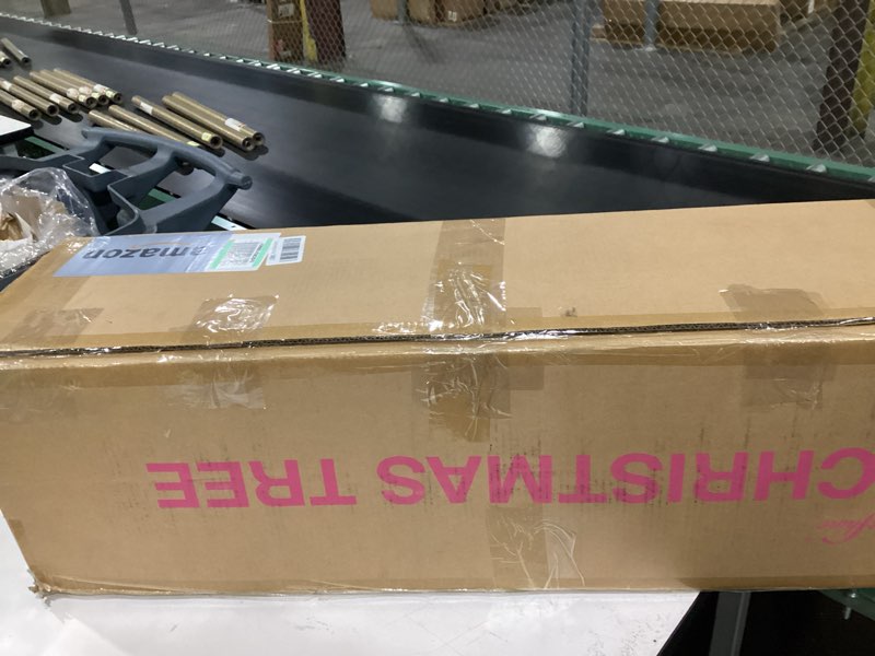 Condition photo showing As Is for (Not tested) SWEET SHINE 6.5ft Pre-lit Artificial Pink Christmas Tree with 300 LED Pink UL Listed String Lights