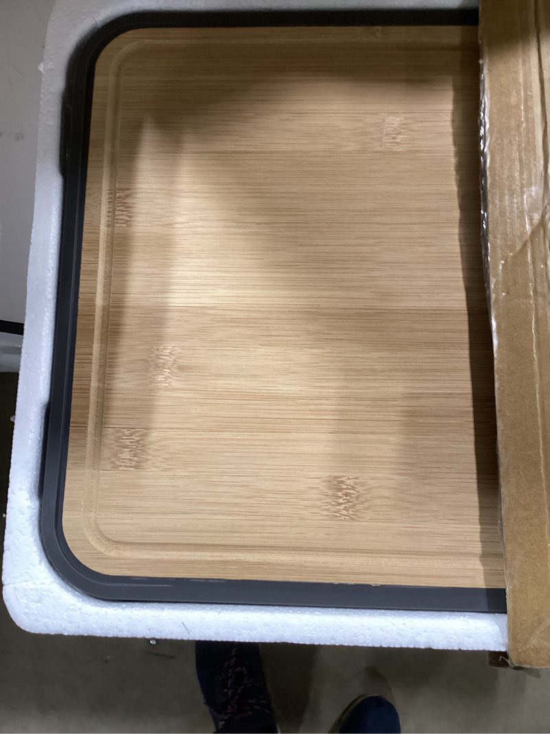 large double sided bamboo wood & stainless steel cutting board - flip design for meal prep, steel fo