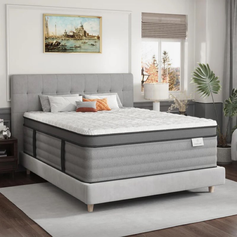 king size mattress, 14 inch gel memory foam mattress with pocket spring for pressure relief & motion isolation, medium firm king size bed in a box, certipur-us 