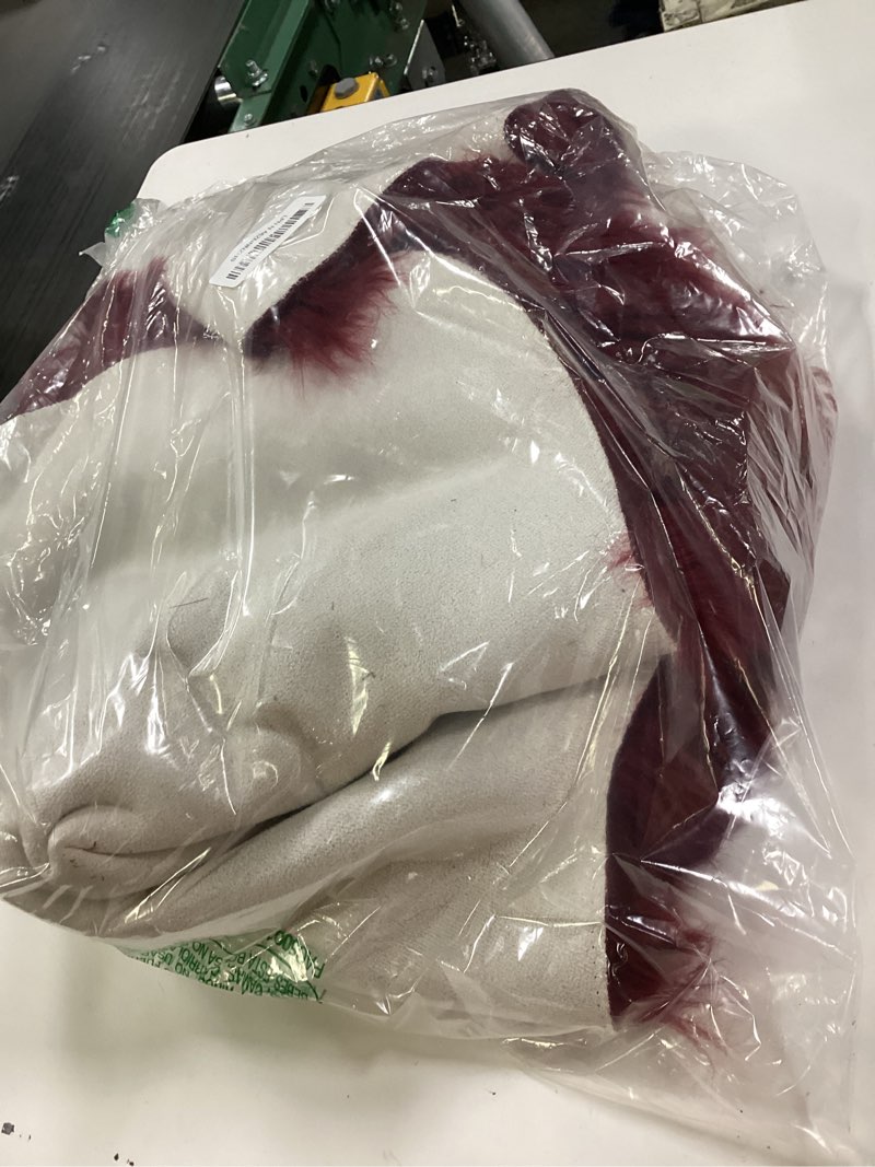 Condition photo showing As Is for duduta Burgundy Faux Sheepskin Runner Rug 2x6 ft, Fluffy Shag Bedroom Dorm Rug Decor Fur Seat Couch Covers Washable Burgundy 2' x 6'