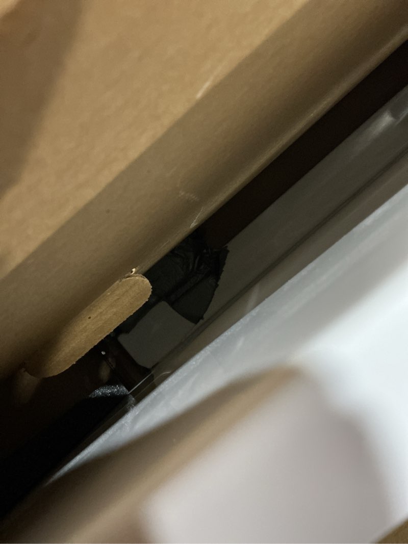 Condition photo showing As Is for back wall edge broken—project source cultured marble vanity tops 31-in x 22-in white cultured marble integral single sink 3-hole bathroom vanity top