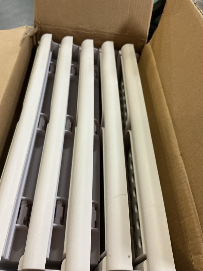 Condition photo showing Good Condition for Pinkpum 5 Pack Stackable Plastic Storage Closet Organizers and Storage Bins Drawer Shelf Storage Container for Wardrobe Cupboard Kitchen Bathroom Office White White 5 Pack L