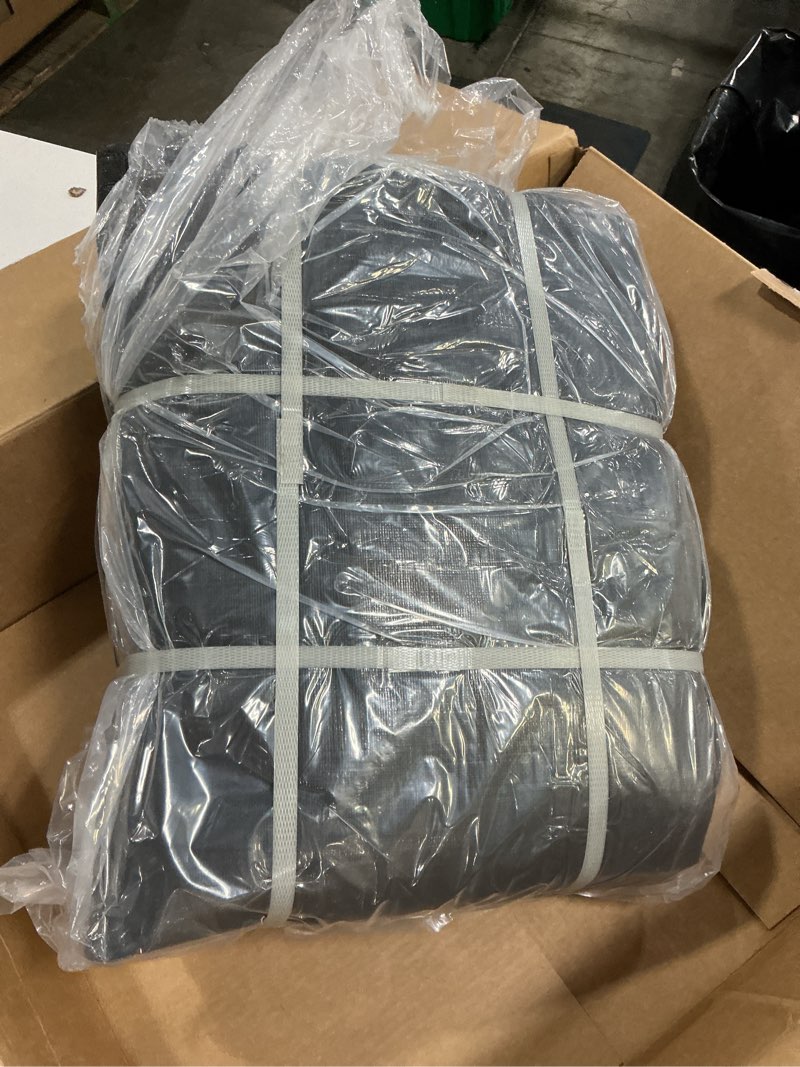 Condition photo showing New/Like New for reinforced pe pond liner 25 x 30 ft, 28 mil sun resistant preformed pond liner, hemmed edge with buttonholes liner skin for outdoor large ponds, fish/koi/duck pond, garden waterfall, waterscape, black