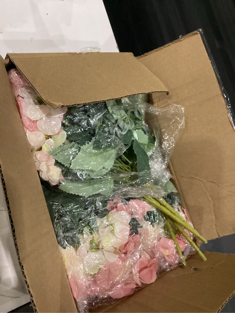 Condition photo showing Good Condition for 8 pack artificial peony flowers, silk peonies flowers fake peonies artificial flowers peonies hydrangea bouquet for centerpiece table wedding party home decor (8, pink + white) pink + white 8