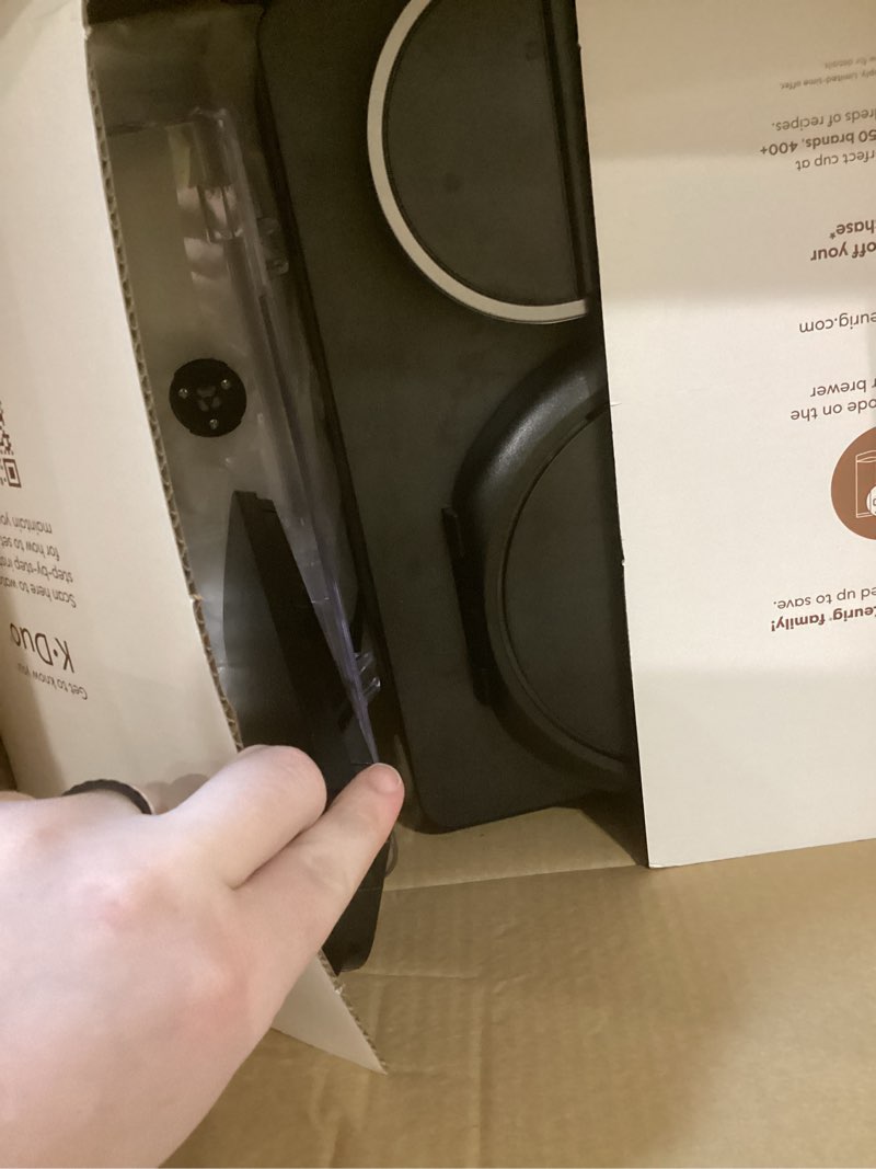 Condition photo showing As Is for keurig k-duo single serve k-cup pod & carafe coffee maker, black