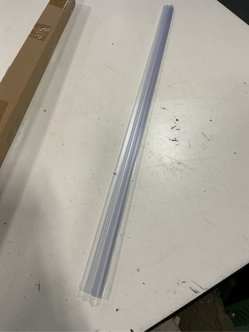 Condition photo showing Good Condition for lineshading 2 pcs glass shower door seal strip with drip rail for 1/4"(6mm) glass, length 27.5"/0.7m, frameless glassdoor sweep stop shower leaking