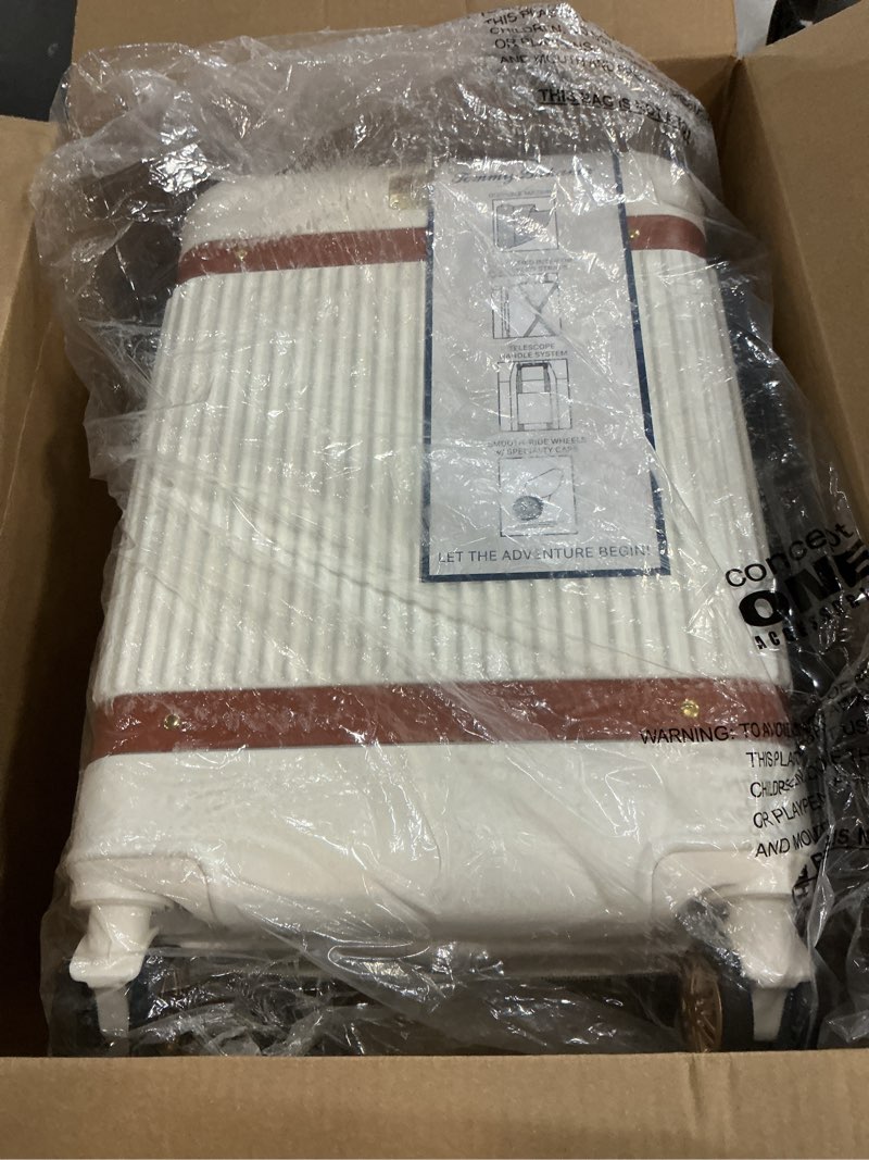 Condition photo showing Good Condition for Tommy Bahama 22.5 Inches Rolling Carry On, Hard-Sided Suitcases with Spinner Wheels, Cream Cream 22.5 Inch
