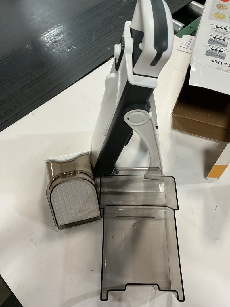 Condition photo showing Good Condition for SupMaKin Upgrade Safe Mandoline Slicer, Multi Vegetable Chopper, Potato Slicer, Vegetables Slicer Onion Chopper Fry Cutter, Kitchen Chopping Artifact (GrayWhite)