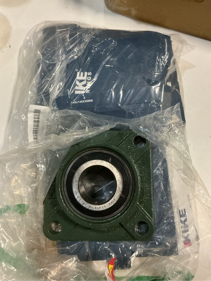 Condition photo showing As Is for xike 2 pcs ucf209-26 bore 1-5/8" pillow block square flange mounted ball bearings, solid cast iron base and self aligning chrome steel sealed bearings. ucf209-26 id 1-5/8" 2