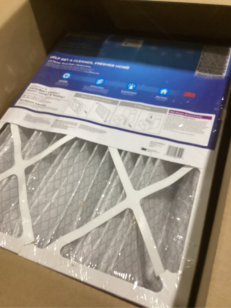 Condition photo showing Good Condition for filtrete 20x25x5 ac furnace air filter, mpr 1550, merv 12, fits trion airbear, certified asthma & allergy friendly, electrostatic air cleaning filter, 1-pack (actual size 19.56 x 24.13 x 4.75) 4.7" x 24.2" x 19.6"