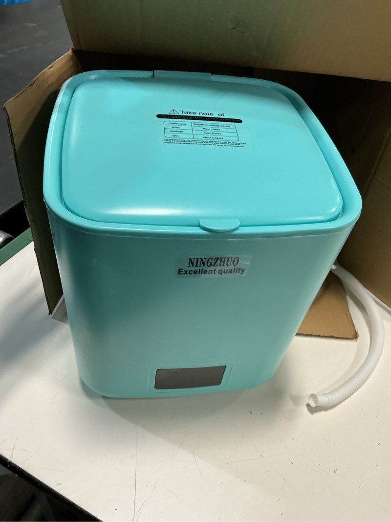 Condition photo showing As Is for topyond automatic portable washing machine 7l large capacity with rotary drying for dormitory family apartment rv, mini washer and dryer combo,portable washer for small spaces (greenish blue)