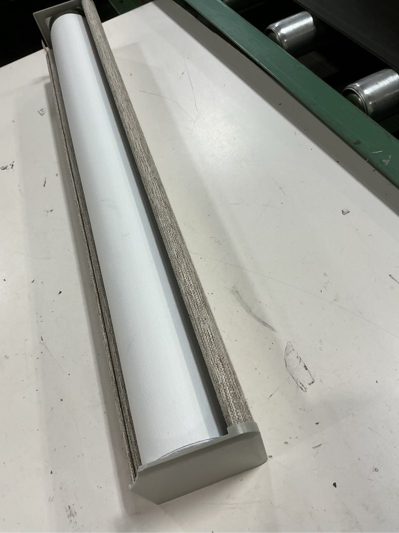 Condition photo showing Good Condition for persilux blackout roller shades for window blinds,cordless,linen fabric,thermal insulated fabric uv protection shades for home,office,bedroom,door,blackout-light brown,22" w x 72" h 22"w x 72"h blackout-light brown