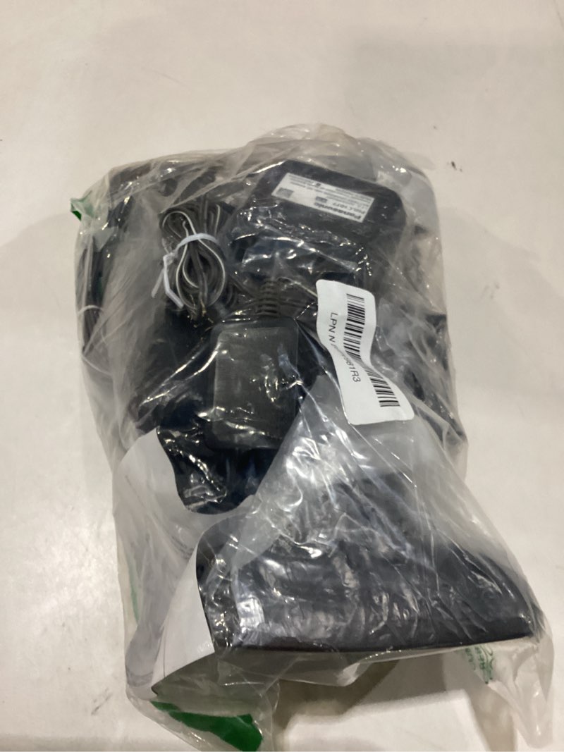 Condition photo showing As Is for not tested panasonic cordless phone with answering machine, advanced call block, bilingual caller id and high-contrast display, expandable system with 3 handset cordless telephones - kx-tgd833m (metallic black) 3 handsets black