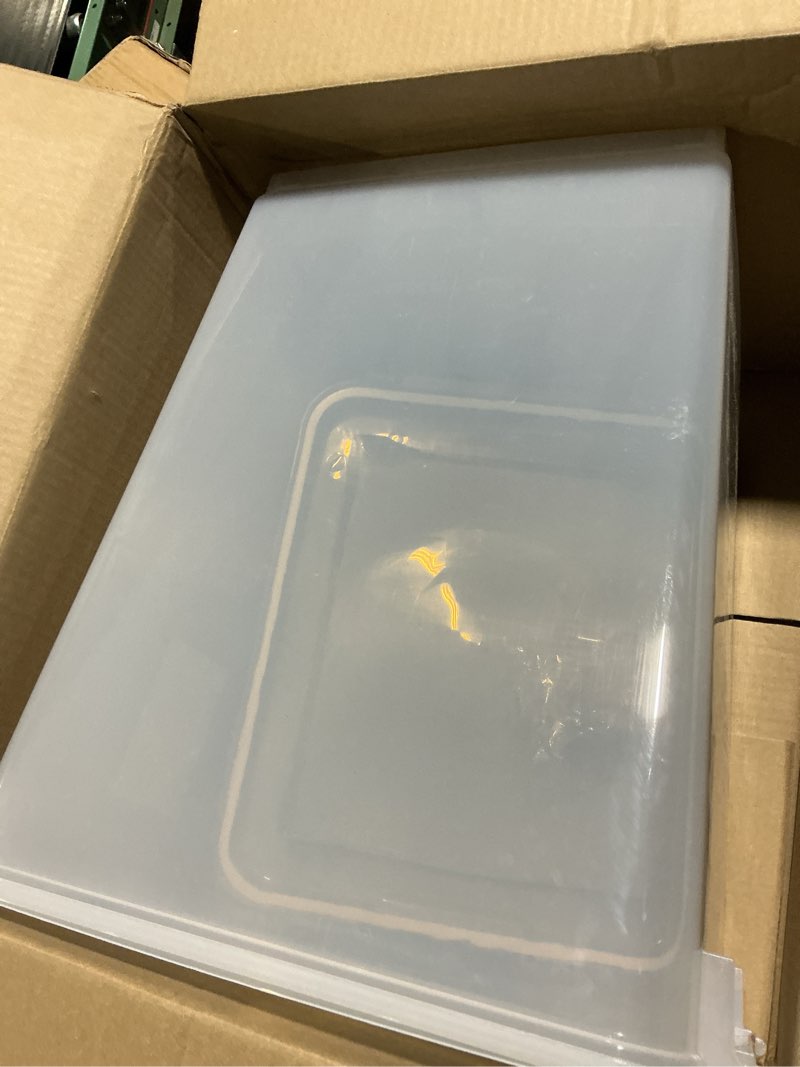 Condition photo showing Good Condition for Amazon Basics Airtight Dog Food Storage Container with Scoop and Wheels, 69 QT, Gray