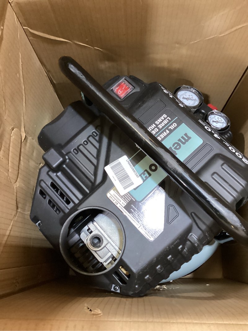 Condition photo showing Good Condition for metabo hpt air compressor, the tank, portable pancake air compressor 200 psi, 6 gallon tank, versatile for use with framing, siding, finish, brad or roofing nailers, ec914s 6-gallon pancake, 200 psi