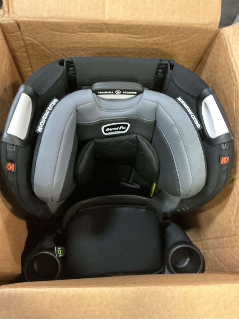 Condition photo showing As Is for Evenflo Revolve360 Extend Convertible Car Seat with 360 Degree Rotation, Extended Rear-Facing, Forward-Facing, Booster Mode, and Secure Latch Install, Revere Gray