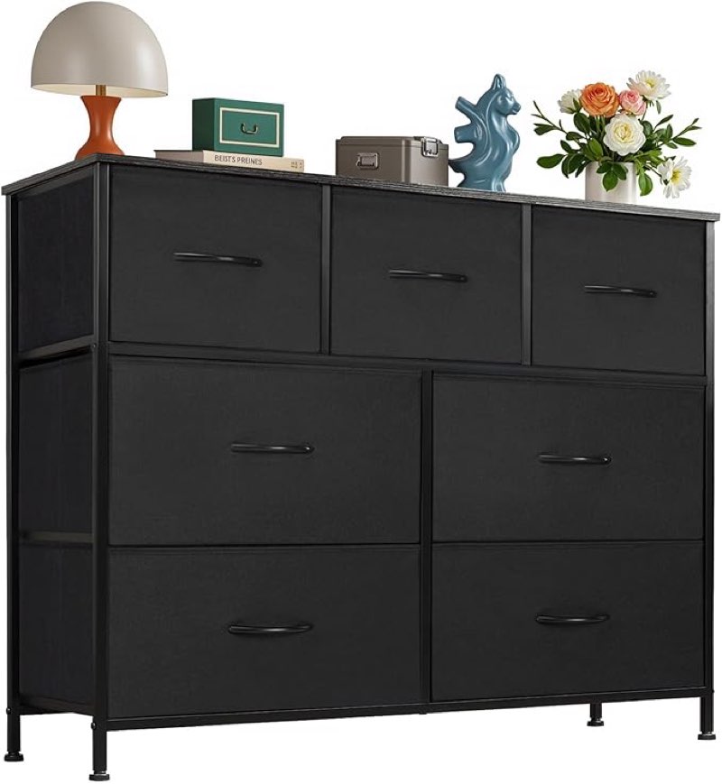 OLIXIS 7 Drawers Dresser for Bedroom, Fabric Storage Tower for Living Room, Entryway - Sturdy Steel 