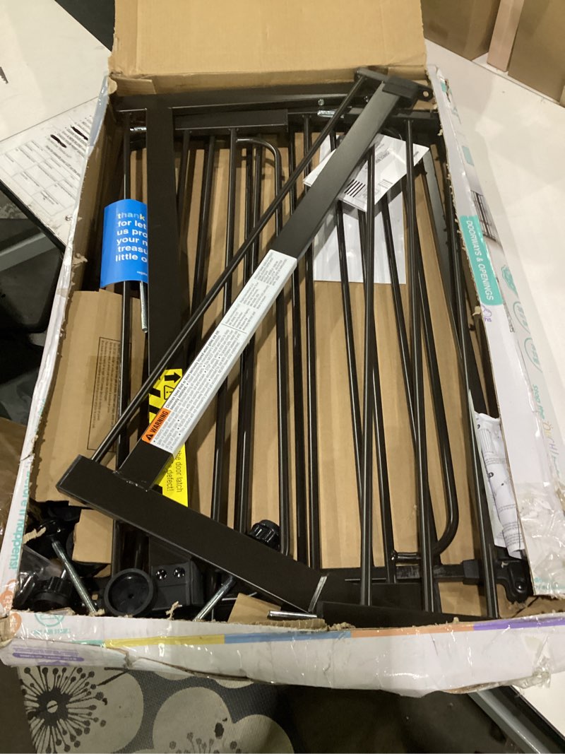 Condition photo showing Good Condition for regalo safety 30.5-58" extra wide arch baby gate with door, pressure mount walk through gate for doorways & bottom of stairs, babies, toddlers & pets, tested & safe, american designed, american owned black - 30.5-58"w x 30"h