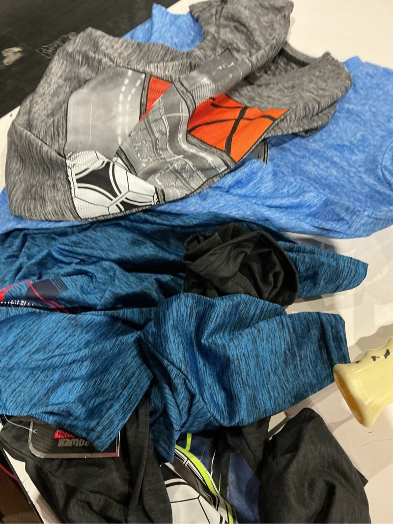 Condition photo showing Good Condition for boys t shirts - youth big kids active athletic workout sports basketball graphic short sleeve top 4 pack 14-16 set g