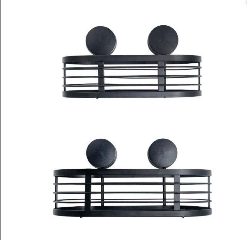  Style Selections Black Composite Adhesive or Suction Hanging Shower Caddy 5-in x 5-in x 11-in