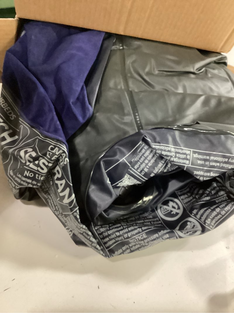 Condition photo showing As Is for intex 10  queen single-high airbed durabeam standard air bed mattress 600lb cap.